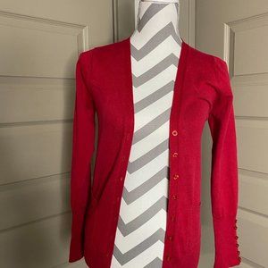 Ambiance Red Button-up cardigan sweater